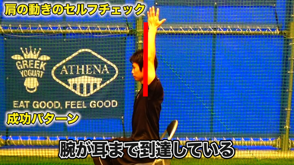 腕を挙げてチェックする