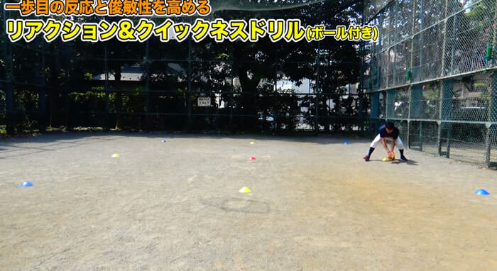 ボールを捕球している画像
