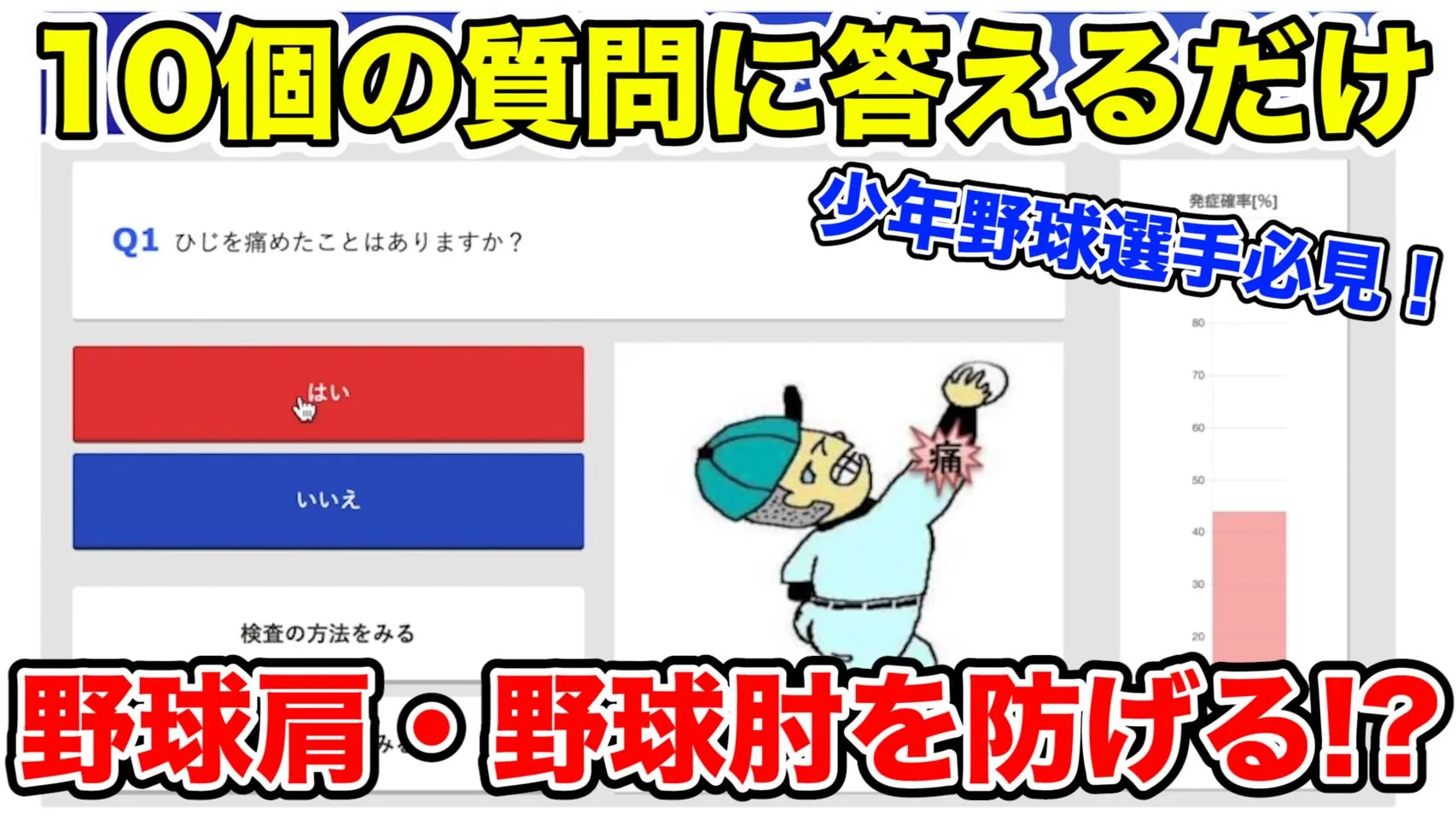 野球肘と野球肩の原因を科学的に導き予防する１０個の質問のサムネイル