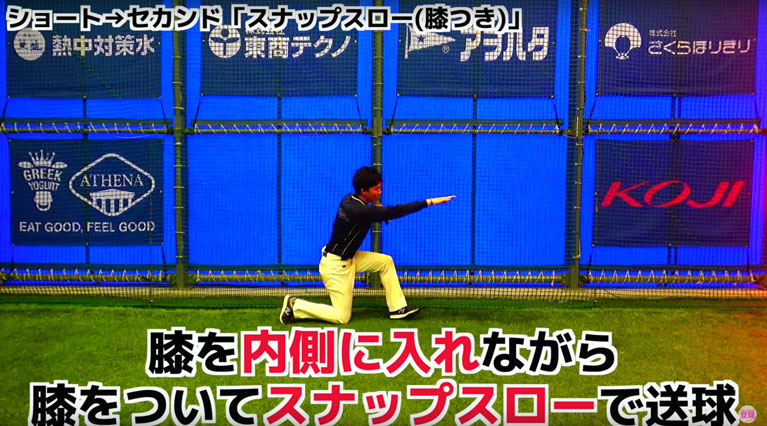 膝つきスナップスロー