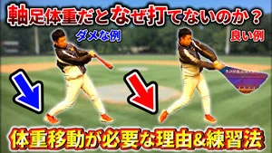 なぜ一流の打者は100%前足に体重が乗るのか？軸足で踏ん張ると力が伝わらない理由とは？のサムネイル