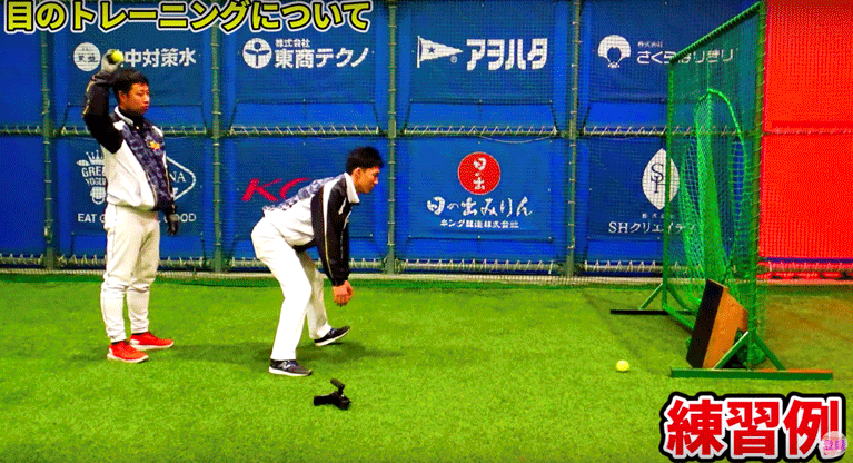 動体視力壁当て<