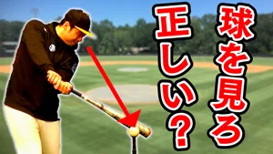 【9割の人が知らない】ボールをよく見ろの真実！ミート率が向上する裏ワザのサムネイル