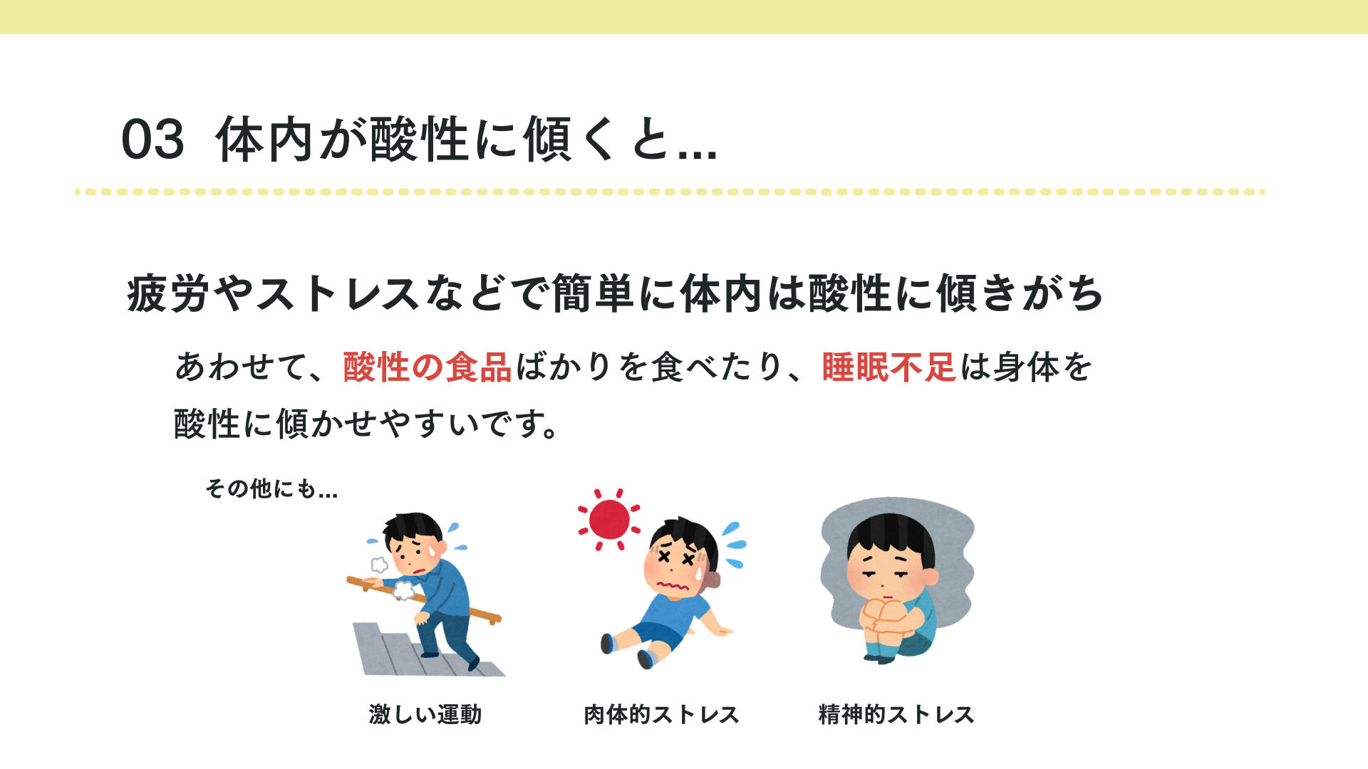 タイトル 体内が酸性に傾くと...