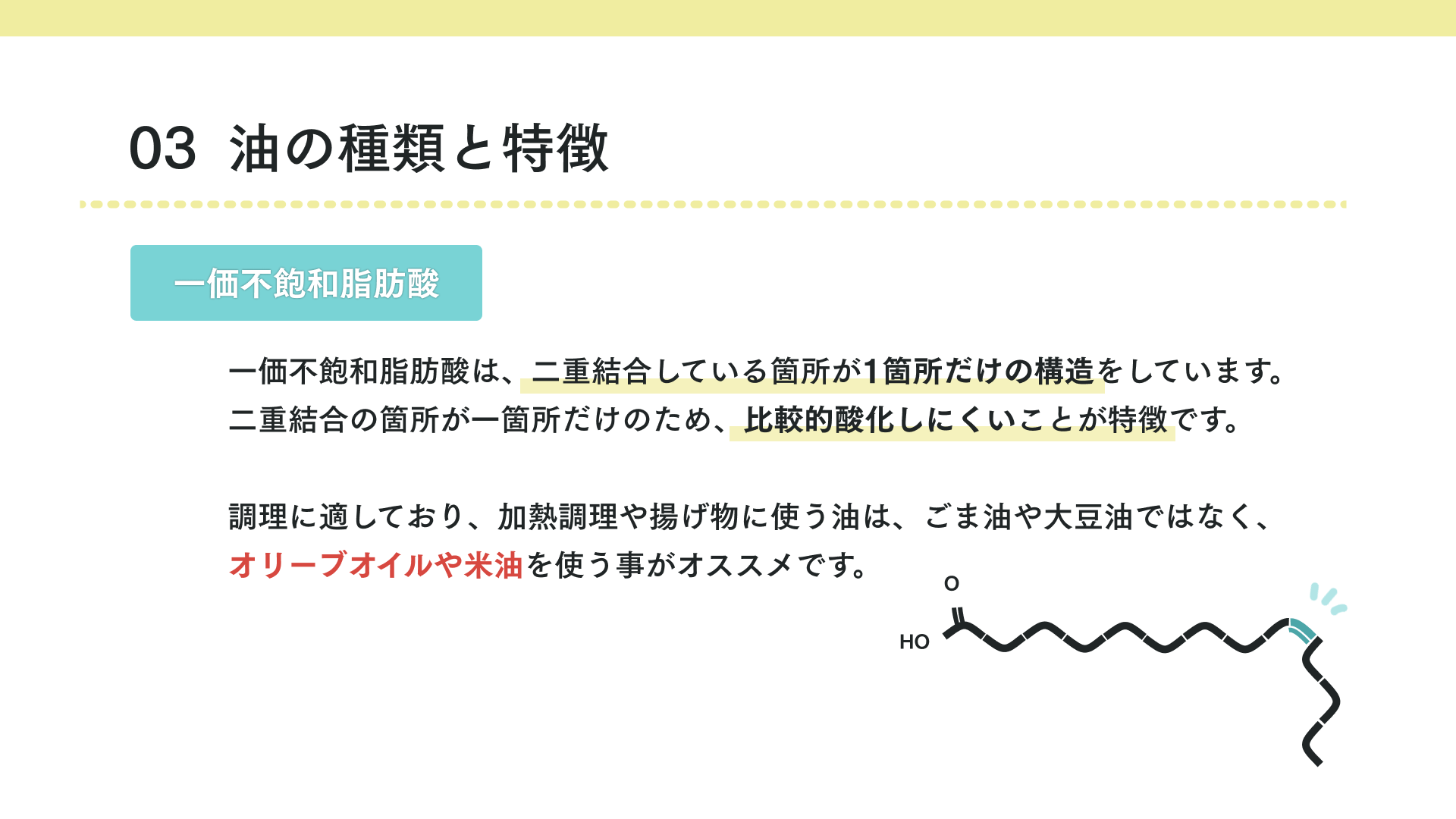 脂肪酸の種類と特徴
