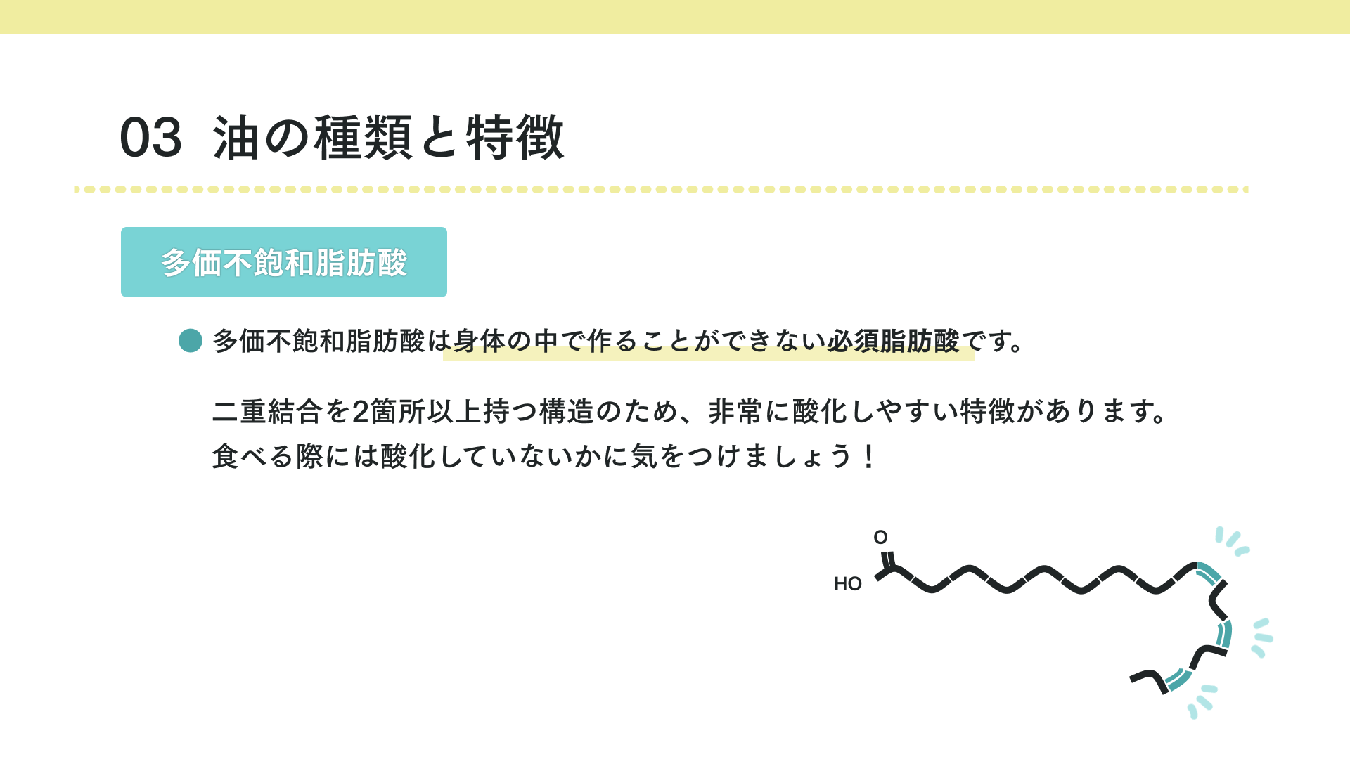 脂肪酸の種類と特徴