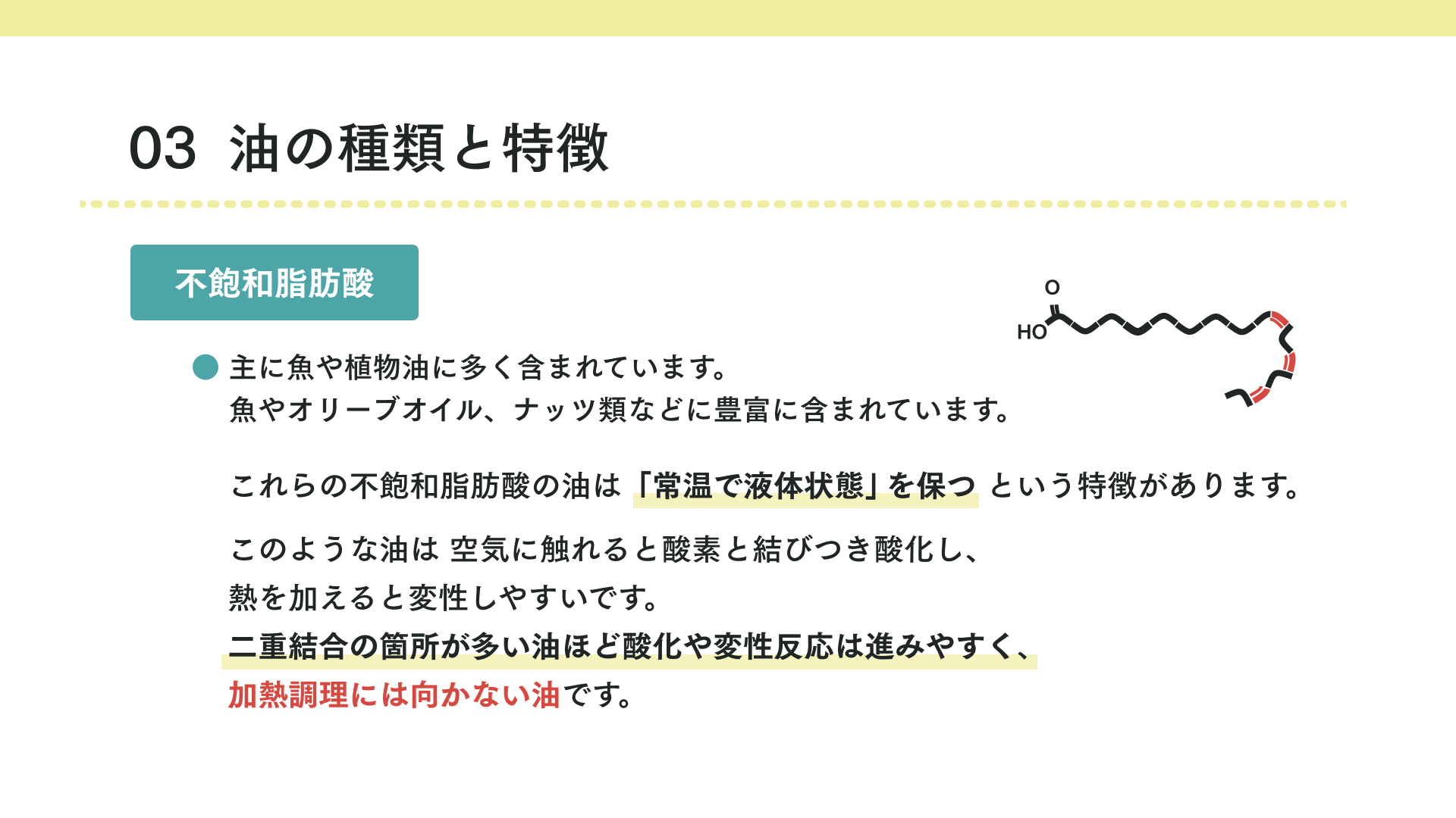 脂肪酸の種類と特徴