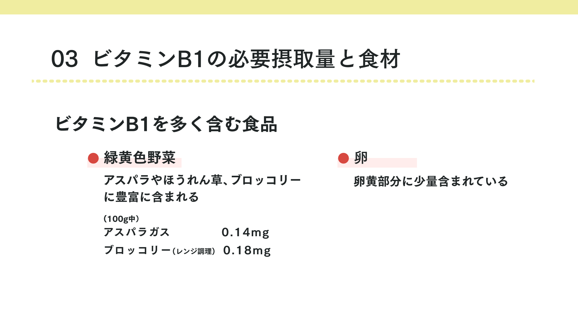 ビタミンB1の一日推奨摂取量と食材