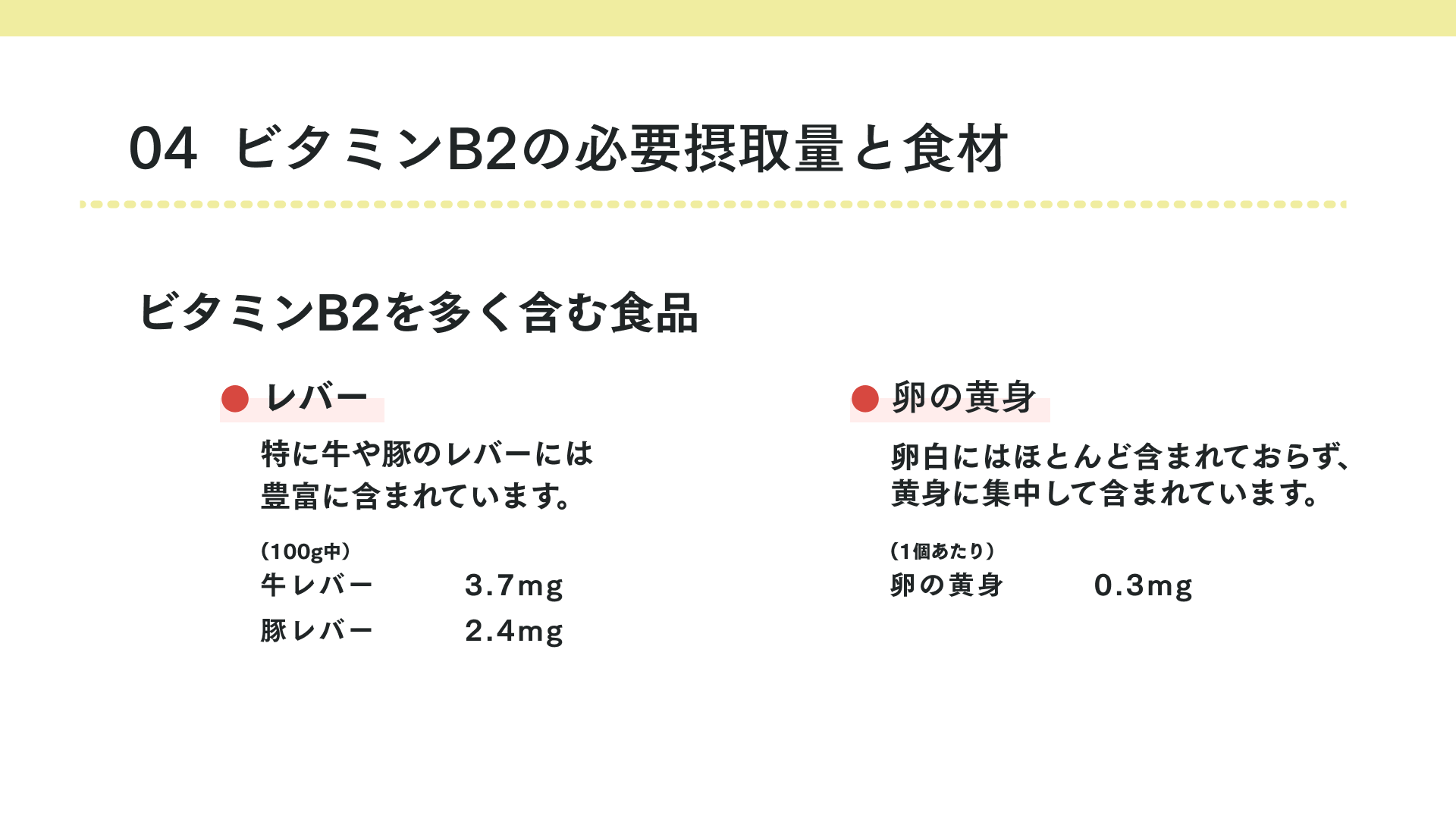 ビタミンB2を多く含む食材
