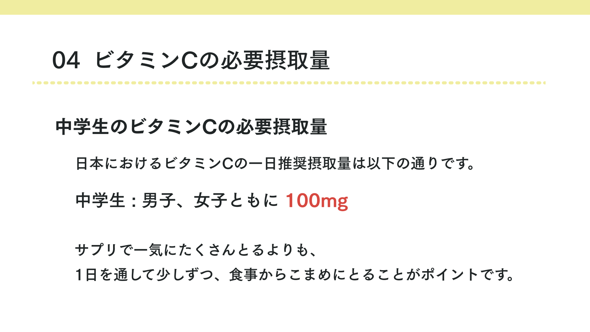 中学生の1日の推奨量