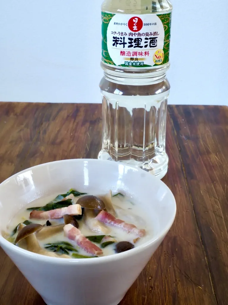 小松菜ときのこのミルクスープ