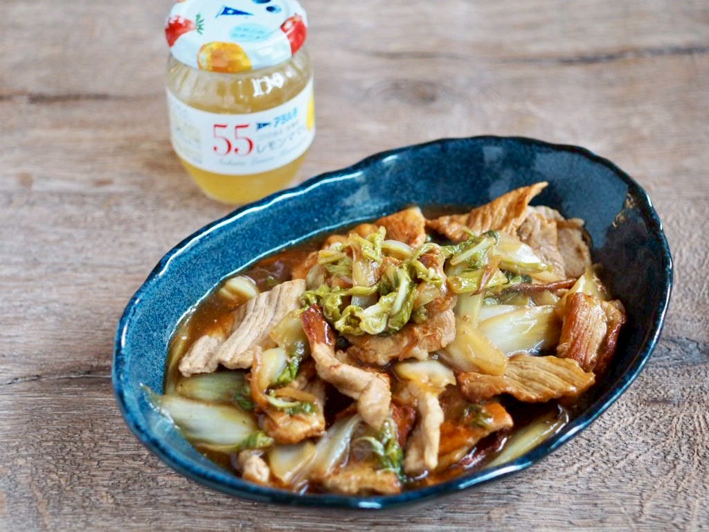 白菜と豚肉の生姜あんかけ炒め